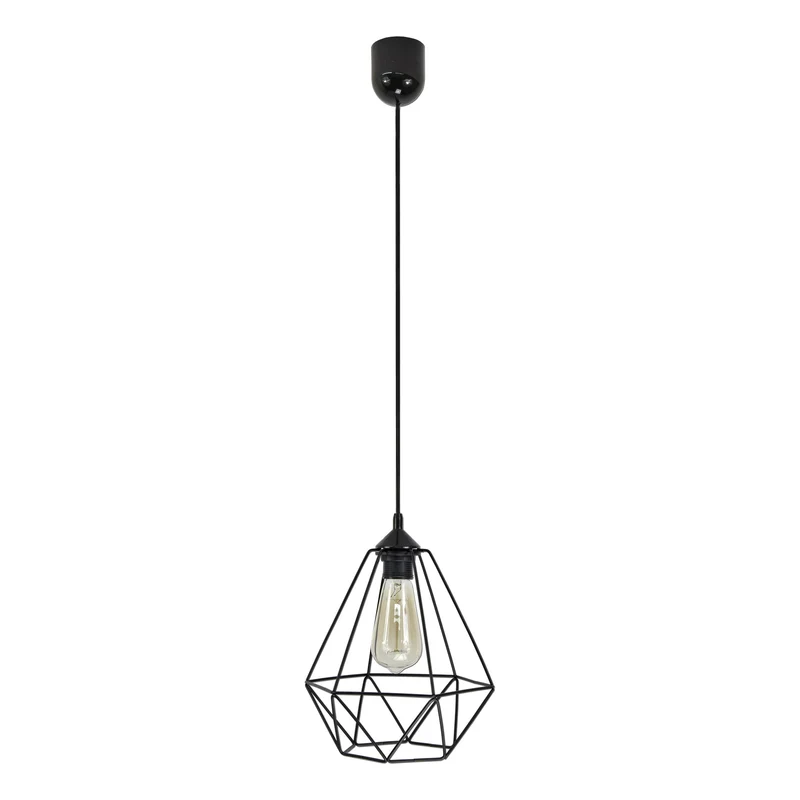 Elegante Pendelleuchte, Schwarz, E27, Max. 60W, 230V, IP20, Kunststoffgehäuse, Metallabdeckung
