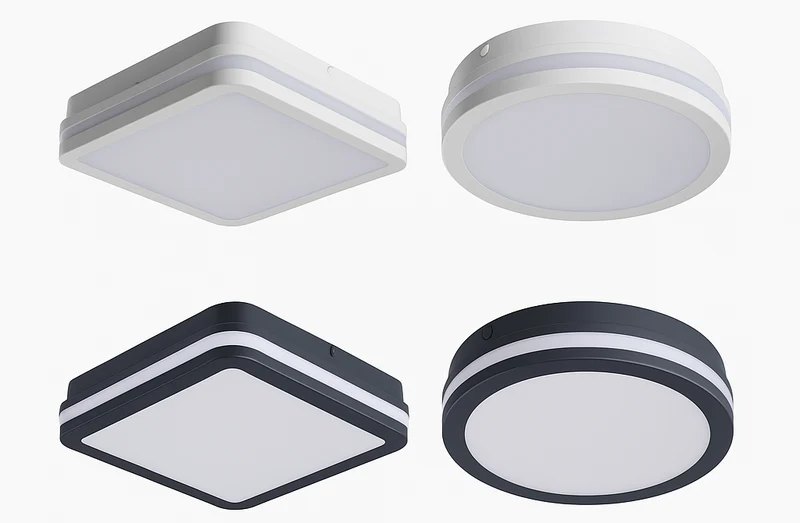 LED- Deckenleuchte mit oder ohne Bewegungssensor IP65 12/18 Watt oder 24/30 Watt