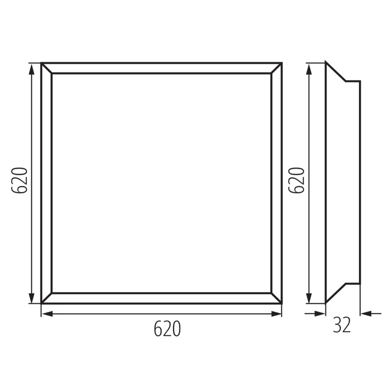 LED-Panel 28-35W variabler Farbtemperatur 3000-4000K 62x62cm