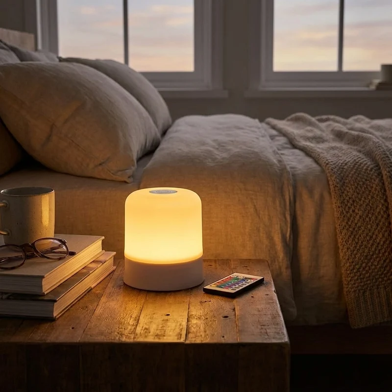Dimmbare RGB Touch Tischlampe mit Fernbedienung für Schlafzimmer und Hotel