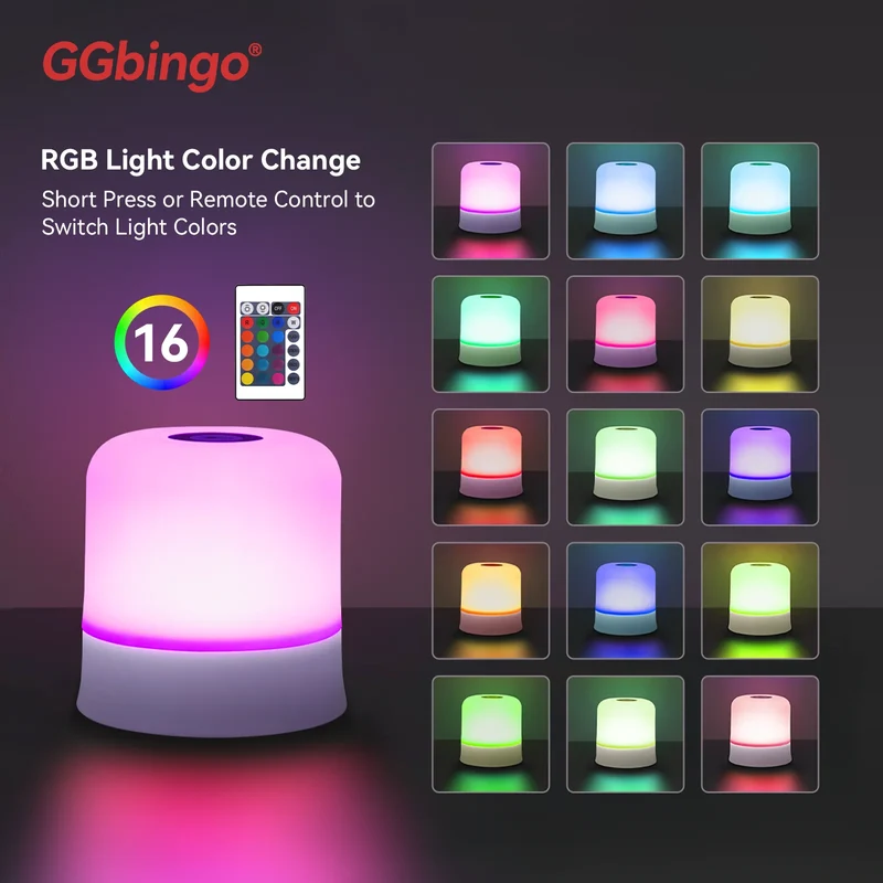 Dimmbare RGB Touch Tischlampe mit Fernbedienung für Schlafzimmer und Hotel