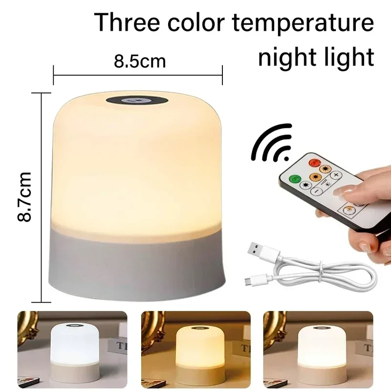 Dimmbare RGB Touch Tischlampe mit Fernbedienung für Schlafzimmer und Hotel