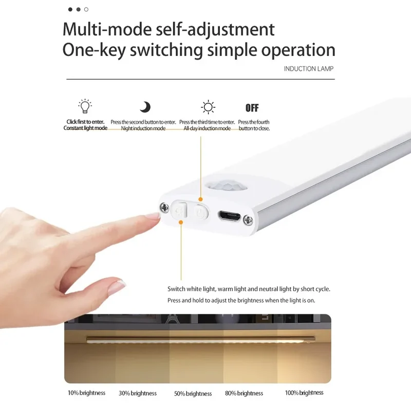 Kabellose LED Bewegungsmelder Unterbauleuchte für Küche, Schlafzimmer und Garderobe