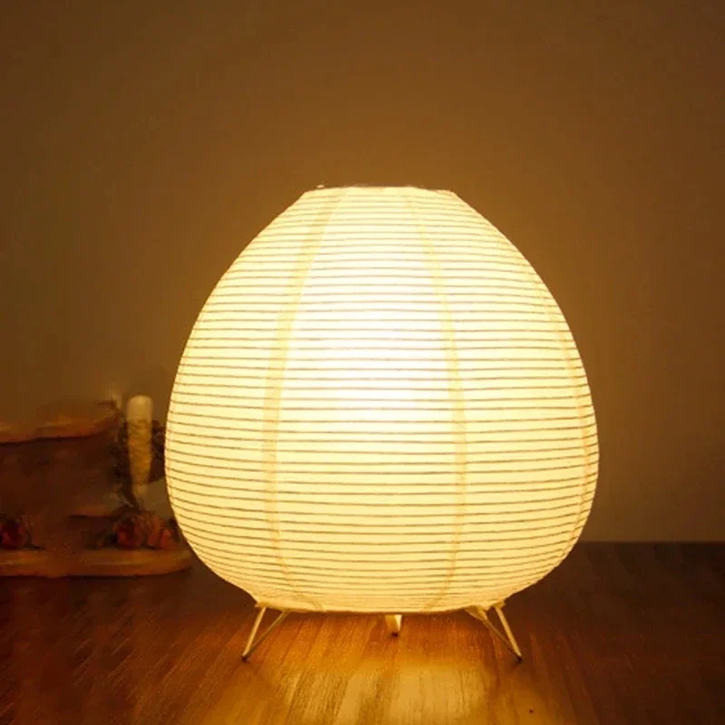 Japanische Reispapier Tischlampe für minimalistisches Wohnzimmer und Schlafzimmer