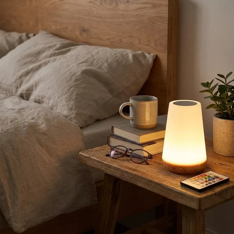 Tragbare RGB Tischlampe mit Fernbedienung für Schlafzimmer und Café