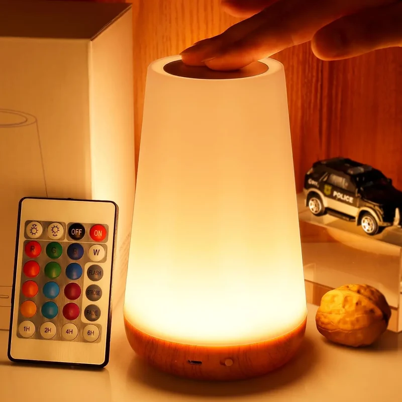 Tragbare RGB Tischlampe mit Fernbedienung für Schlafzimmer und Café