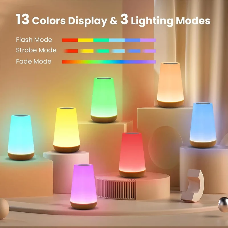 Tragbare RGB Tischlampe mit Fernbedienung für Schlafzimmer und Café