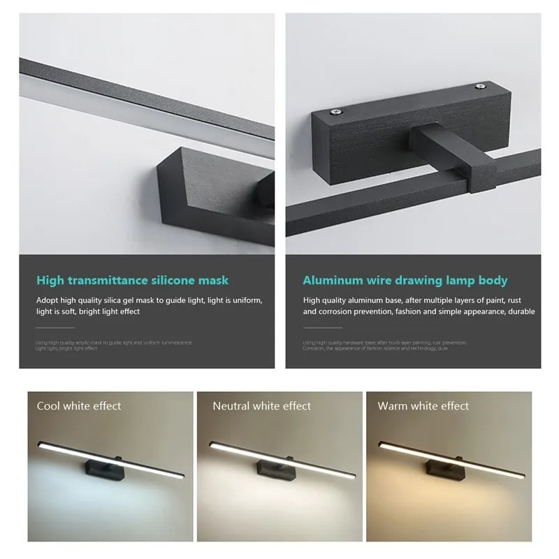 Moderne Wasserdichte LED Badezimmer Wandleuchte für Schminktisch und Spiegel
