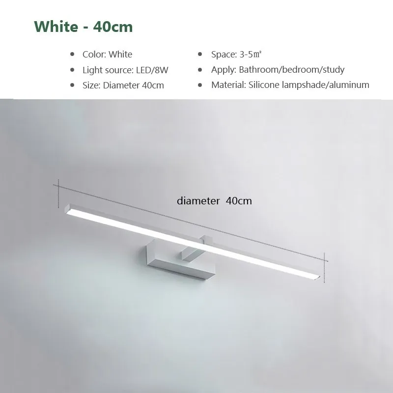 Moderne Wasserdichte LED Badezimmer Wandleuchte für Schminktisch und Spiegel