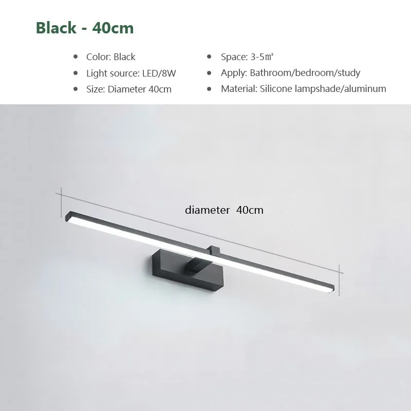 Moderne Wasserdichte LED Badezimmer Wandleuchte für Schminktisch und Spiegel