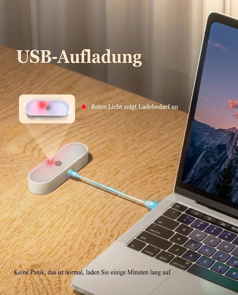 Kabellose LED Bewegungsmelder Wandleuchte für Küche, Kleiderschrank und Garderobe