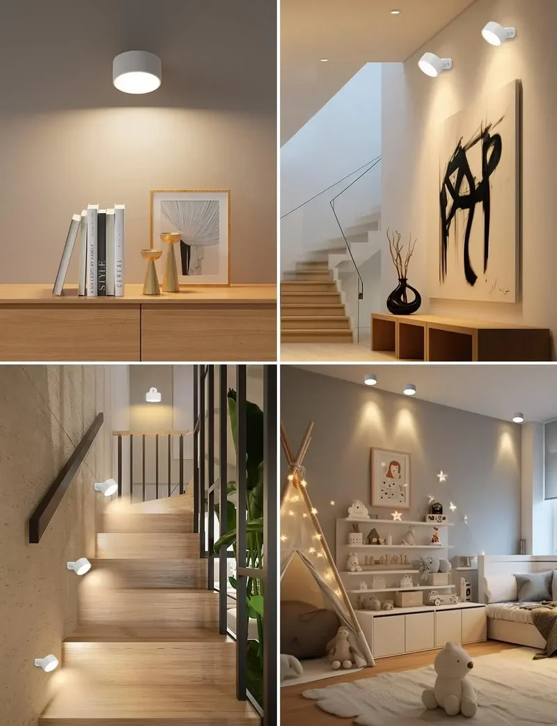 Magnetische LED Wandleuchte mit Fernbedienung für modernes Schlafzimmer