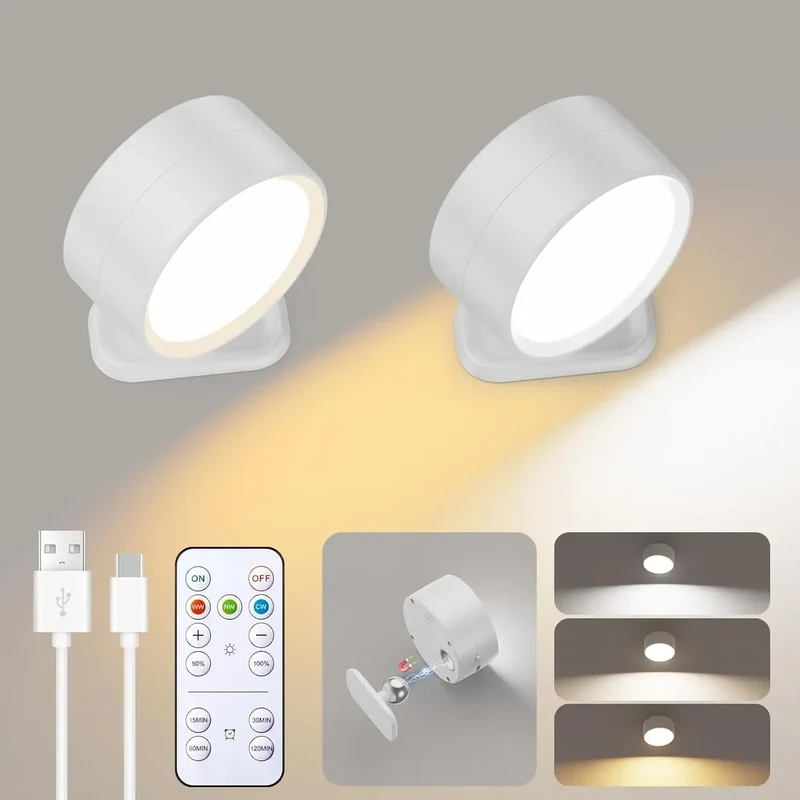 Magnetische LED Wandleuchte mit Fernbedienung für modernes Schlafzimmer