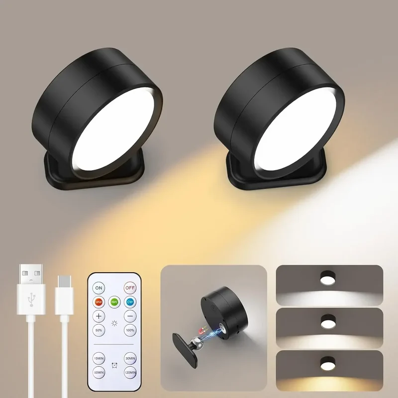 Magnetische LED Wandleuchte mit Fernbedienung für modernes Schlafzimmer