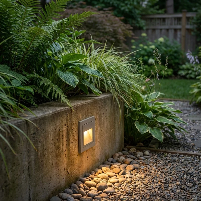 Moderne LED Einbauwandleuchte für Treppenhaus und Innen/Außen Beleuchtung