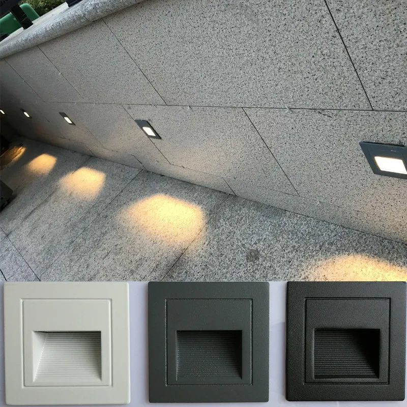 Moderne LED Einbauwandleuchte für Treppenhaus und Innen/Außen Beleuchtung