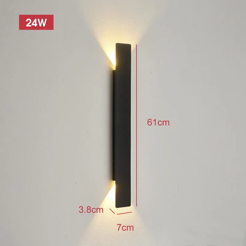 Moderne LED Streifen Wandleuchte für Außen und Schlafzimmer Interieur