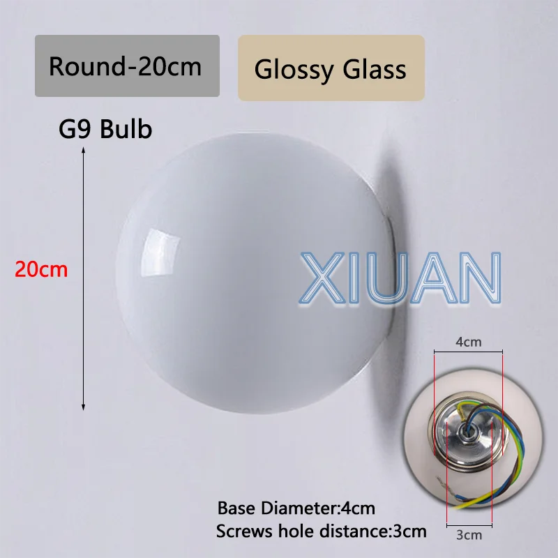 Bauhaus Glas Kugel Wandleuchte für moderne Schlafzimmer und Badezimmer