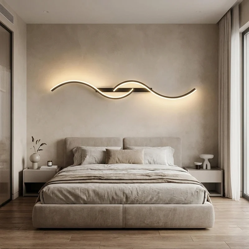 Moderne Minimalistische LED Streifen Wandleuchte für Schlafzimmer und Wohnzimmer