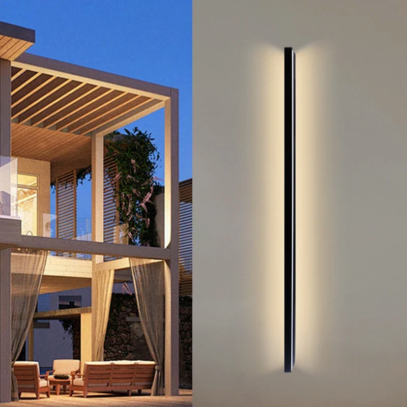 Moderne Lineare LED Außenwandleuchte für Garten und Hausfassade