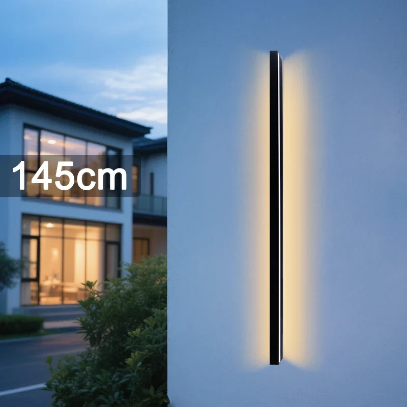 Moderne Lineare LED Außenwandleuchte für Garten und Hausfassade