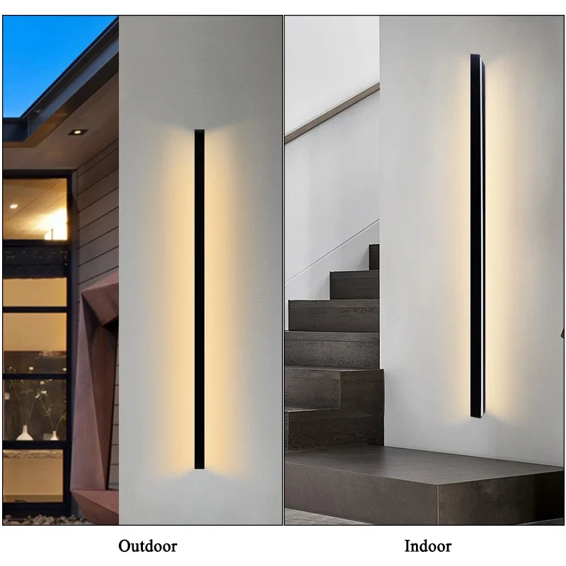 Moderne Lineare LED Außenwandleuchte für Garten und Hausfassade