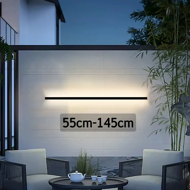 Moderne Lineare LED Außenwandleuchte für Garten und Hausfassade