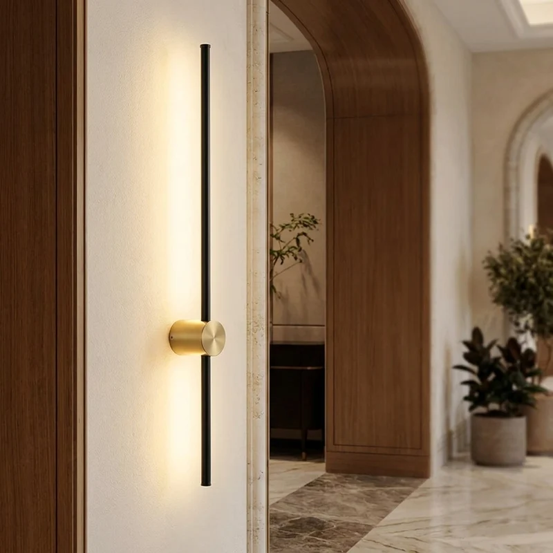 Nordische Minimalistische Lineare Wandleuchte für moderne Hotel und Wohnräume