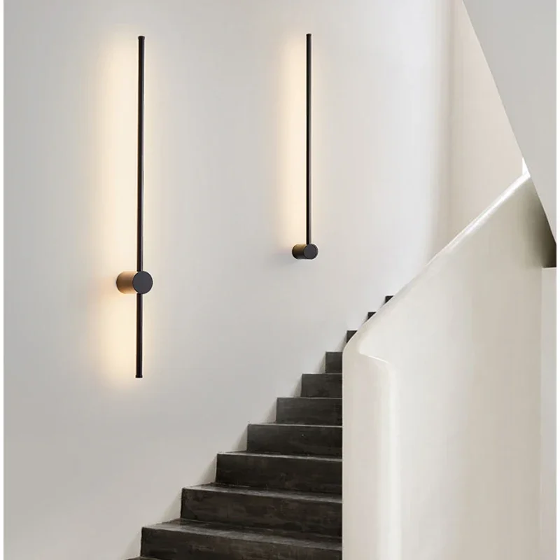 Nordische Minimalistische Lineare Wandleuchte für moderne Hotel und Wohnräume