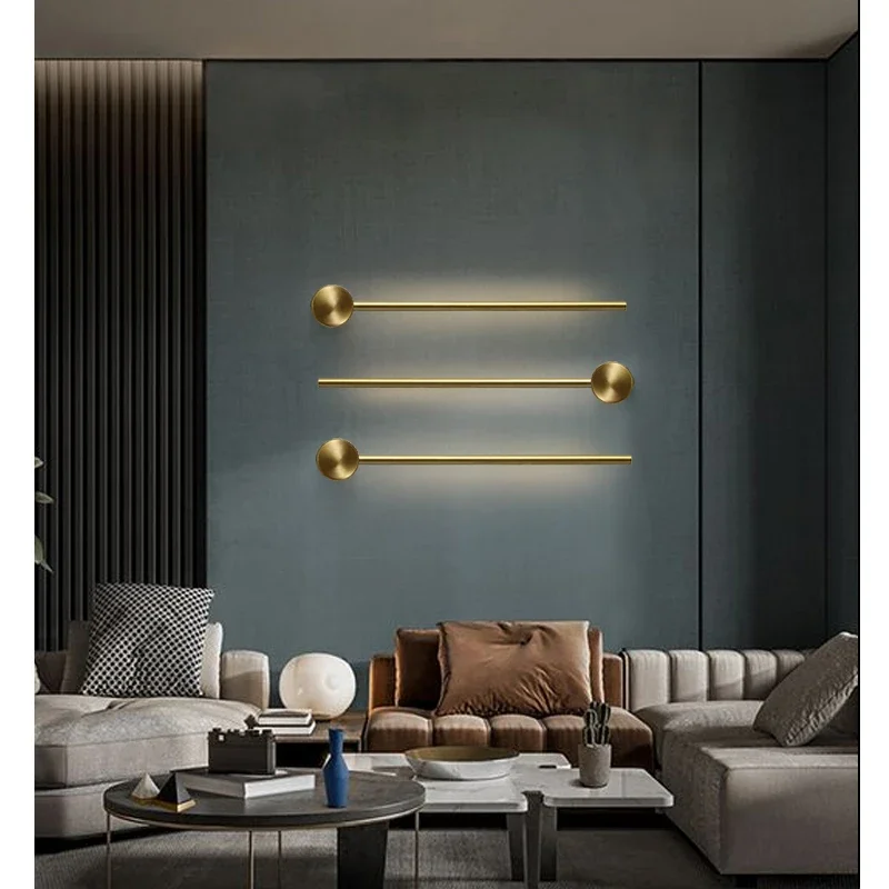 Nordische Minimalistische Lineare Wandleuchte für moderne Hotel und Wohnräume