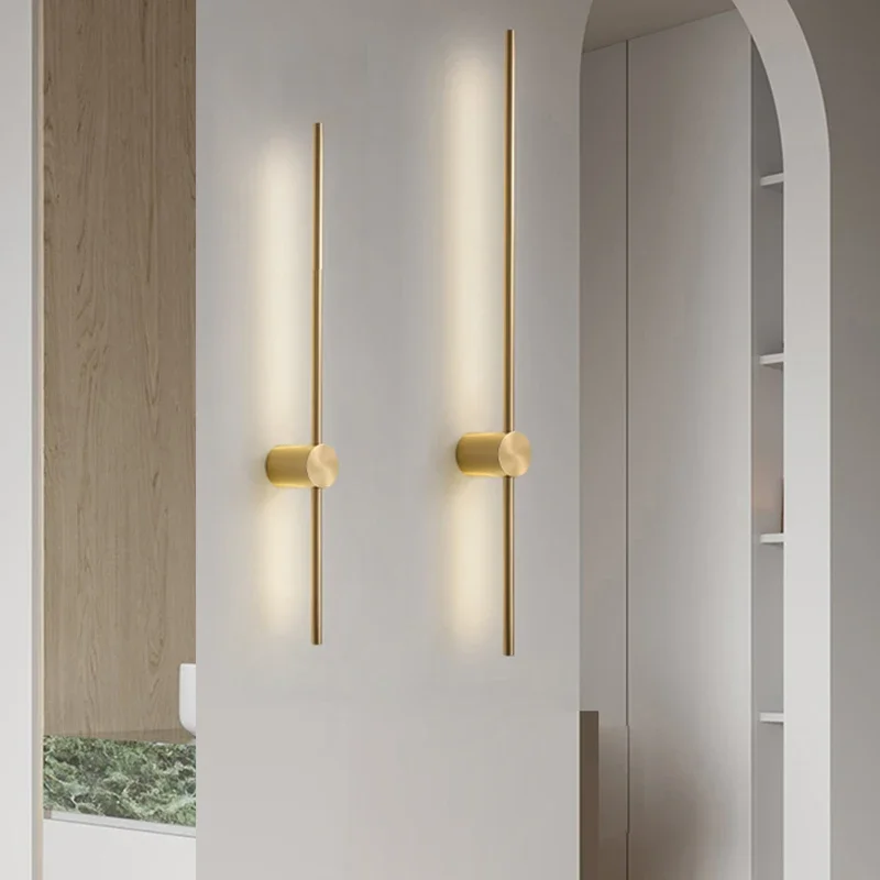 Nordische Minimalistische Lineare Wandleuchte für moderne Hotel und Wohnräume