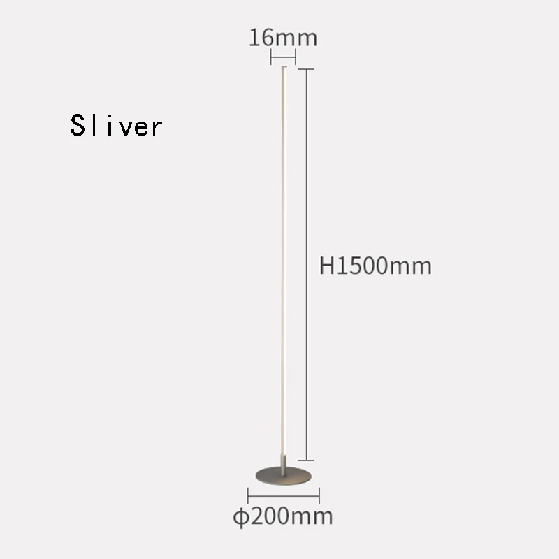 Minimalistische LED Stehlampe in Gold für Büro und Wohnzimmer