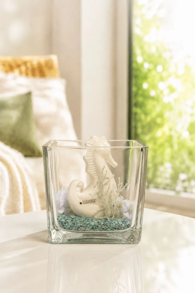 Glas Alone mit Seepferd Morana