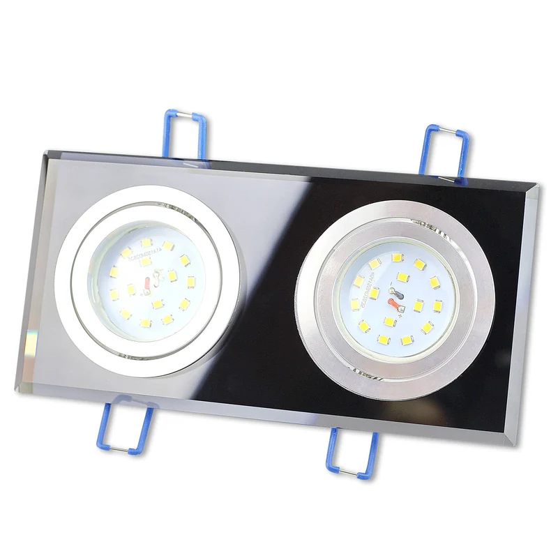 LED Einbaustrahler 5-7W Glas 2-fach Spot MR16 Einbauleuchte Deckenleuchte
