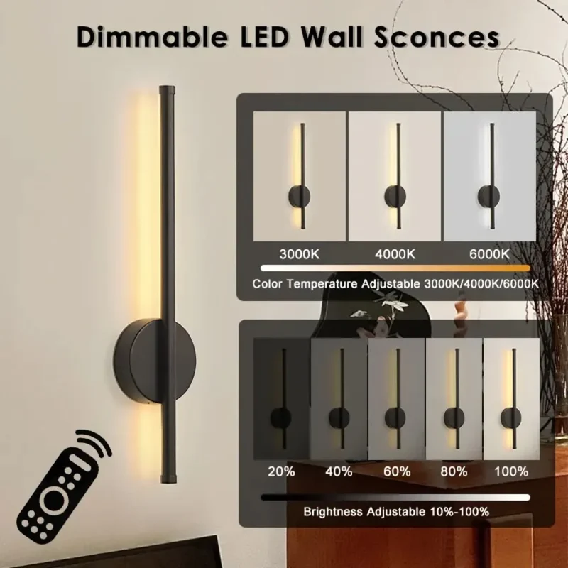 Moderne Magnetische Wiederaufladbare LED Wandleuchte für Wohnzimmer und Flur