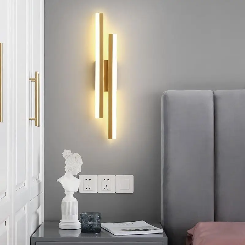 Moderne Kupfer Wandleuchte mit Acryl-Schirm für Wohnzimmer und Flur