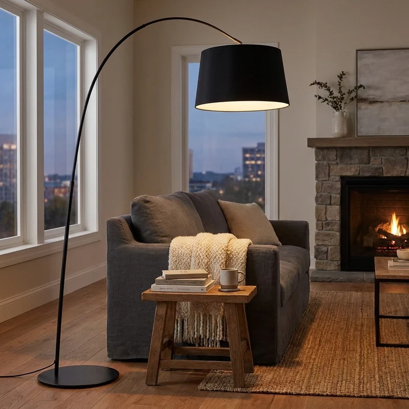 Moderne Bogenlampe aus Aluminium für Wohnzimmer und Schlafzimmer
