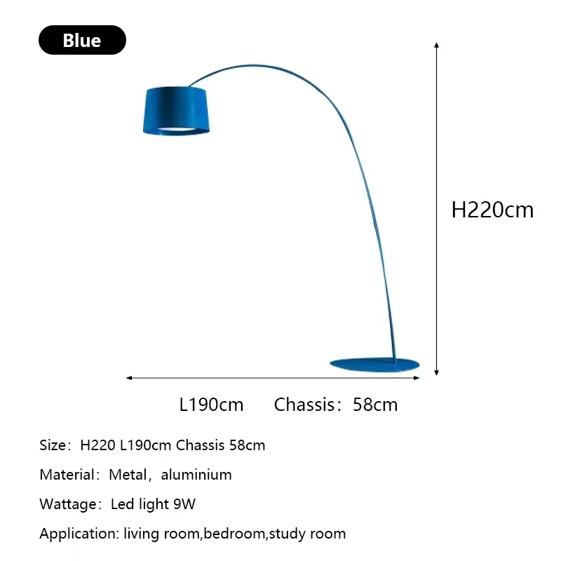 Moderne Bogenlampe aus Aluminium für Wohnzimmer und Schlafzimmer