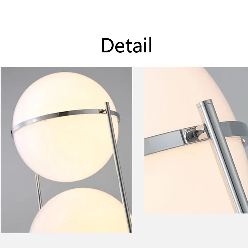 LED Stehlampe mit Kugelschirm aus Edelstahl und Acryl für Wohnzimmer