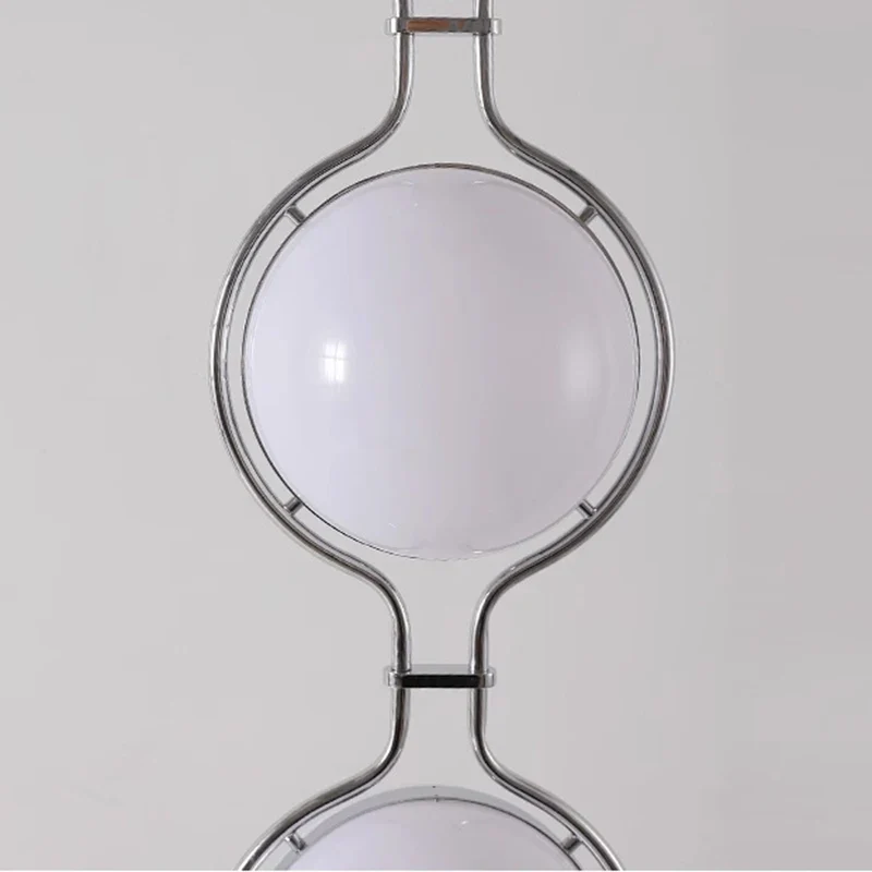 LED Stehlampe mit Kugelschirm aus Edelstahl und Acryl für Wohnzimmer