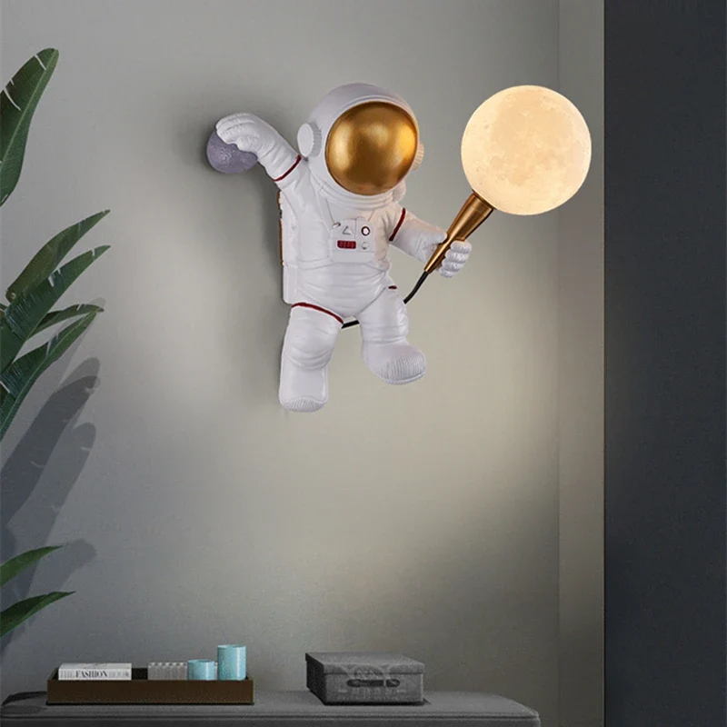 Astronaut Mond LED Wandleuchte für Kinderzimmer und Spielzimmer