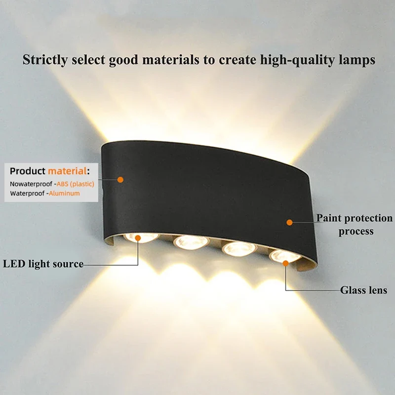 Moderne LED Wandleuchte für Innen und Außen Architekturbeleuchtung