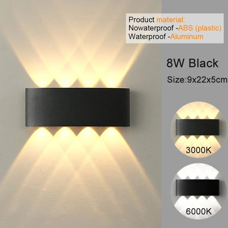 Moderne LED Wandleuchte für Innen und Außen Architekturbeleuchtung