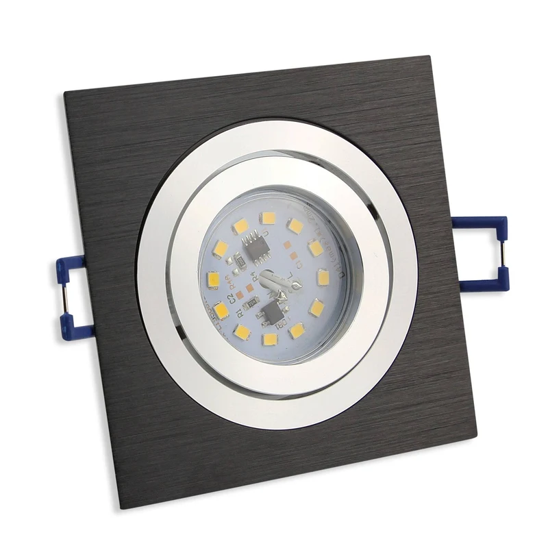 LED Einbaustrahler 230 Volt 5-7W rund eckig Einbauspot Alu 80mm Bohrloch Lampe