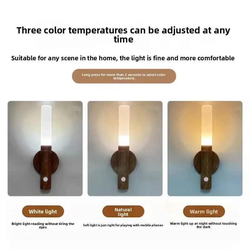 Wiederaufladbare LED Bewegungsmelder Wandleuchte für Flur und moderne Heimdekoration