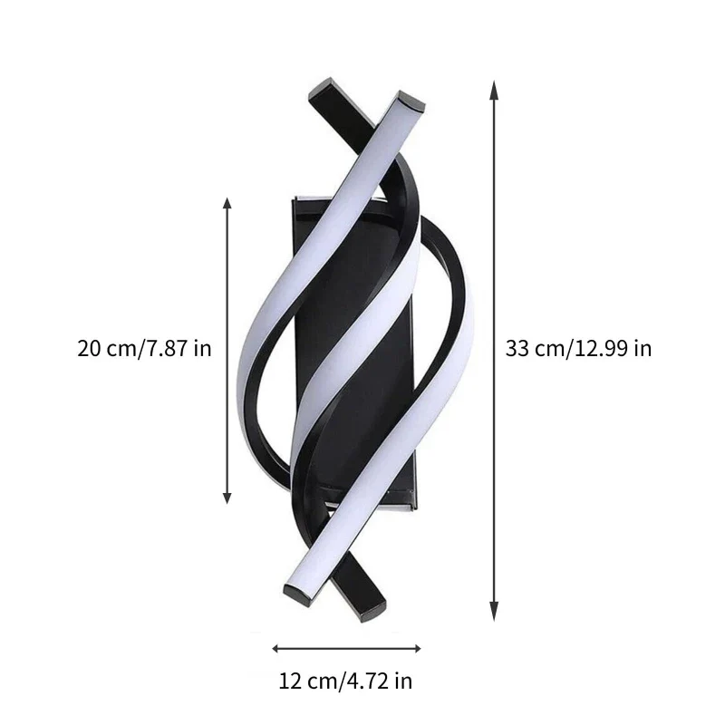 Moderne Spirale LED Wandleuchte für Schlafzimmer und minimalistischen Flur