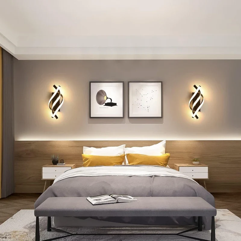Moderne Spirale LED Wandleuchte für Schlafzimmer und minimalistischen Flur