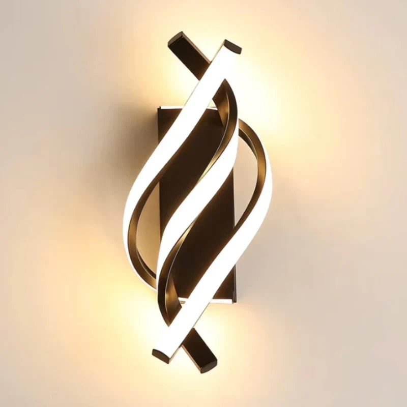 Moderne Spirale LED Wandleuchte für Schlafzimmer und minimalistischen Flur