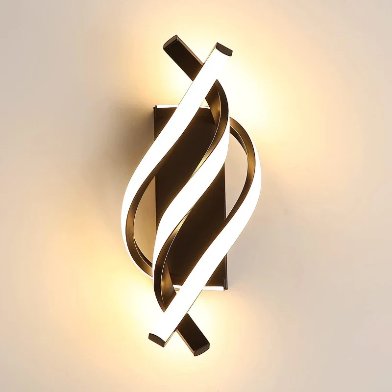 Moderne Spirale LED Wandleuchte für Schlafzimmer und minimalistischen Flur