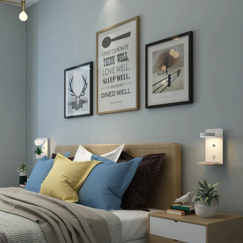 Moderne LED Wandleuchte mit USB-Ladeanschluss für Schlafzimmer und Wohnzimmer